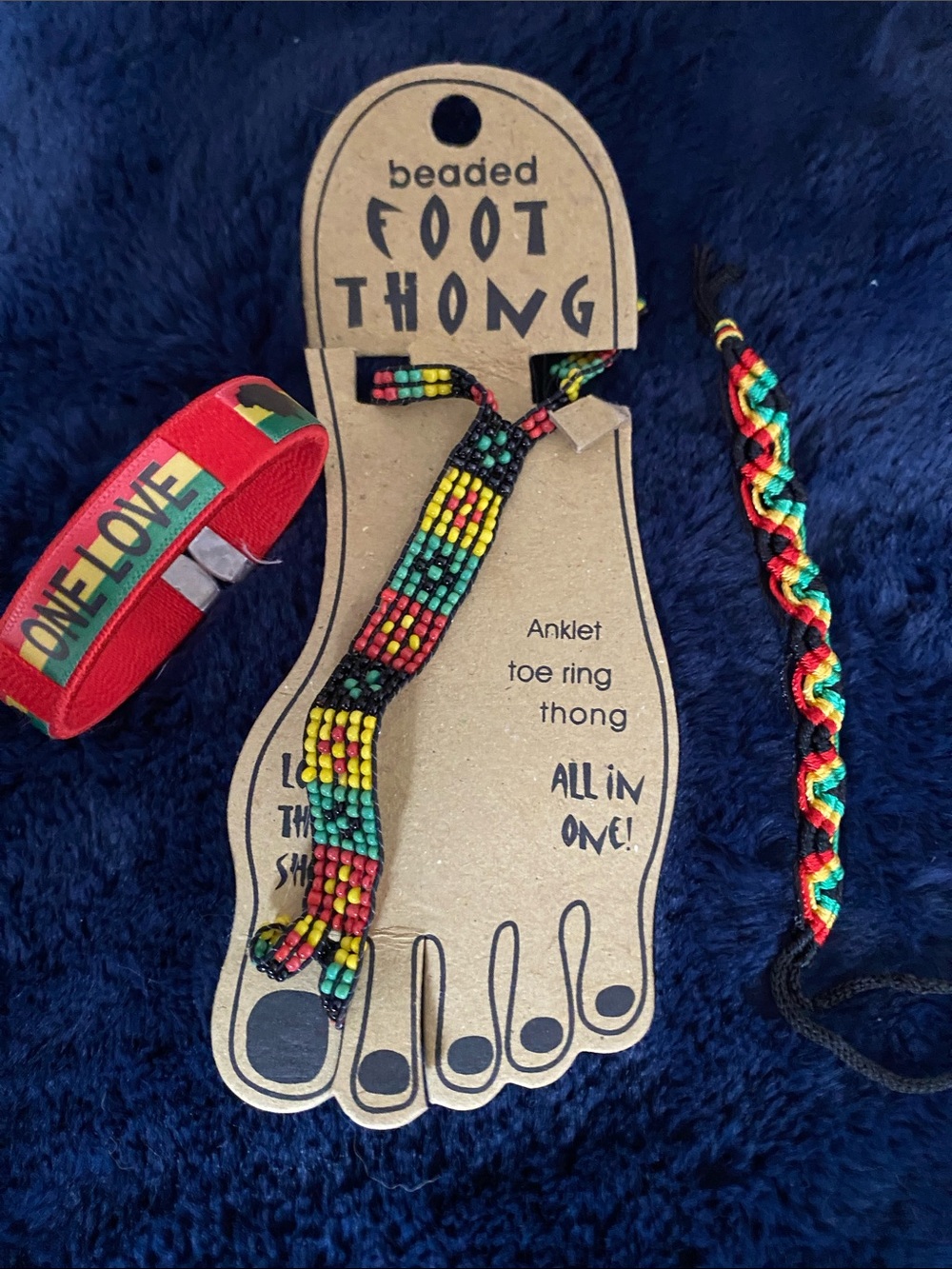 Jaimacan beach wear Beaded Multicolor Foot Thong Anklet